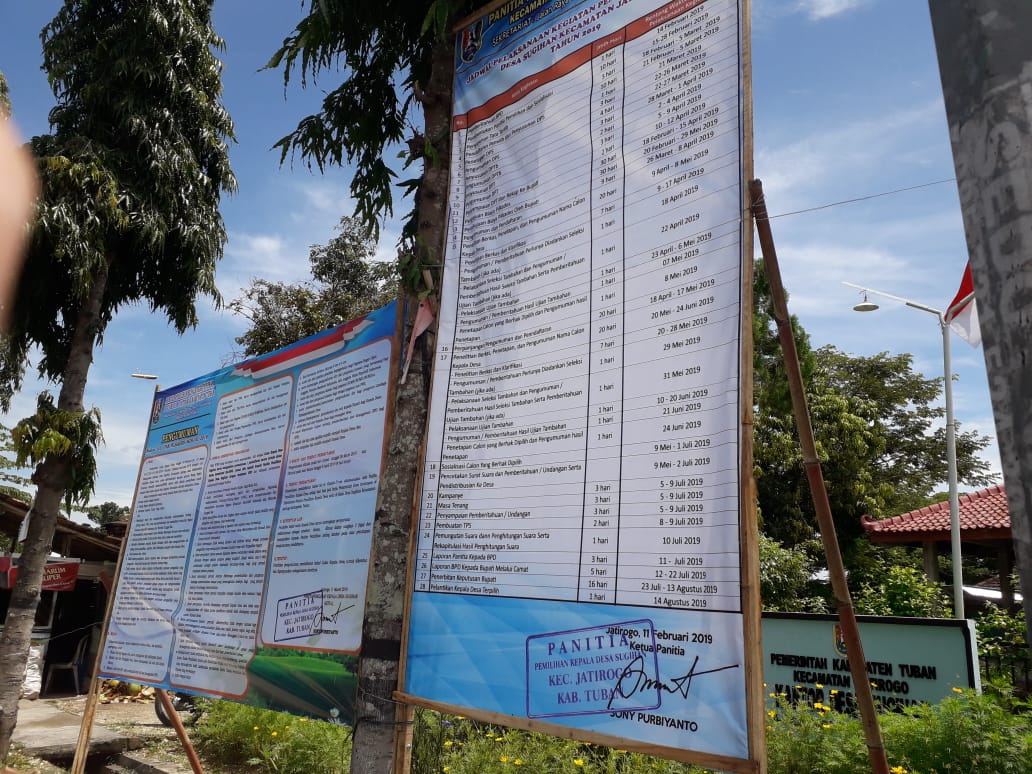 Banner Seputar Pilkades Telah Terpasang di Tempat Strategis Desa Sugihan
